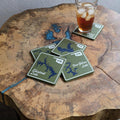 Oklahoma Lake Coasters | Set of 4 | Square or Round | Green or White | Cork Backing